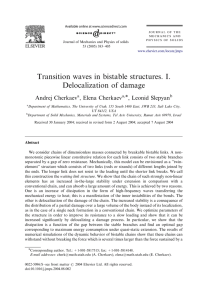 Transition waves in bistable structures.I. Delocalization of damage ARTICLE IN PRESS Andrej Cherkaev