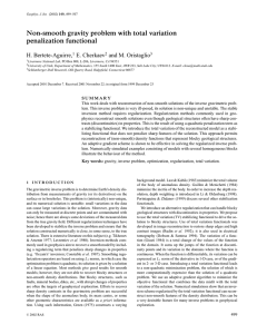 Non-smooth gravity problem with total variation penalization functional H. Bertete-Aguirre, E. Cherkaev