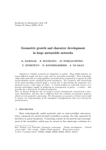 Geometric growth and character development in large metastable networks