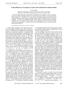 Critical Behavior of Transport in Lattice and Continuum Percolation Models V 20