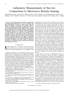Laboratory Measurements of Sea Ice: Connections to Microwave Remote Sensing