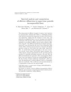 Spectral analysis and computation of effective diffusivities in space-time periodic incompressible flows