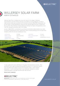 WILLerSey SoLAr FArm NorTH CoTSWoLdS