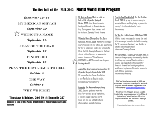 Marist World Film Program  September 13-14