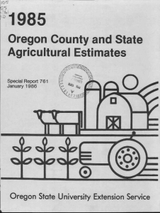 5 Oregon County and State Agricultural Estimates Oregon State University Extension Service