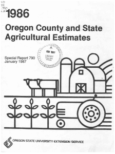 ).,;/1986 Oregon County and State Agricultural Estimates iS