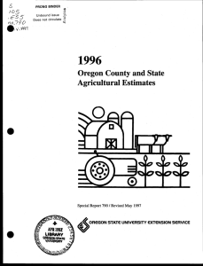 1996 5 Oregon County and State Agricultural Estimates