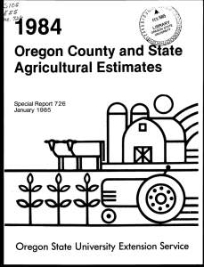 01984 Oregon County and S ate Agricultural Estimates Oregon State University Extension Service