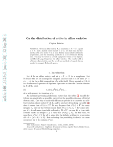 On the distribution of orbits in affine varieties Clayton Petsche