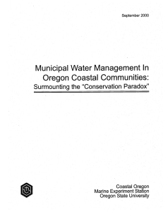 Municipal Water Management In Oregon Coastal Communities: Surmounting the &#34;Conservation Paradox&#34;