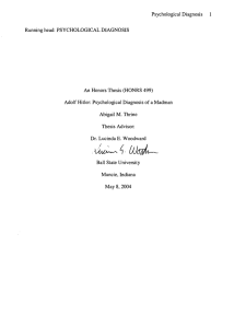 Psychological Diagnosis 1 Running head:  PSYCHOLOGICAL DIAGNOSIS An Honors Thesis (HONRS 499)