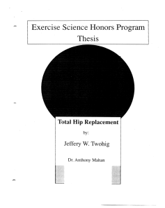 Exercise Science Honors Program Thesis Total Hip Replacement Jeffery