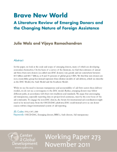 Brave New World A Literature Review of Emerging Donors and