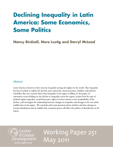 Declining Inequality in Latin America: Some Economics, Some Politics