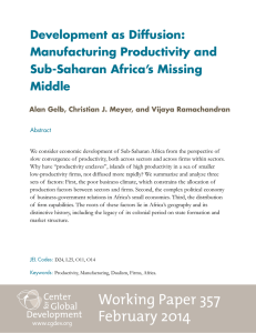 Development as Diffusion: Manufacturing Productivity and Sub-Saharan Africa’s Missing Middle