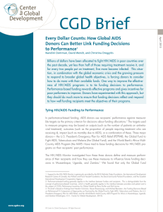 CGD Brief Every Dollar Counts: How Global AIDS to Performance