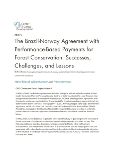 The Brazil-Norway Agreement with Performance-Based Payments for Forest Conservation: Successes, Challenges, and Lessons