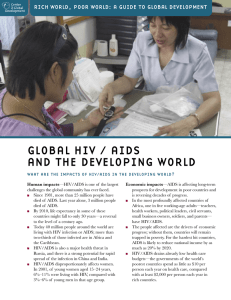 GLOBAL HIV / AIDS AND THE DEVELOPING WORLD