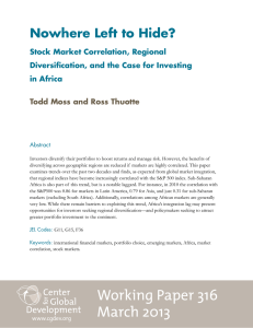 Nowhere Left to Hide? Stock Market Correlation, Regional in Africa