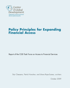 Policy Principles for Expanding Financial Access