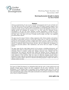 Working Paper Number 133 November 2007 Reviving Economic Growth in Liberia