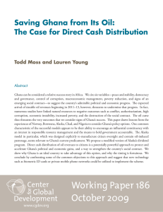 Saving Ghana from Its Oil: The Case for Direct Cash Distribution Abstract