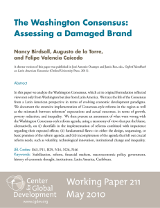 The Washington Consensus: Assessing a Damaged Brand and Felipe Valencia Caicedo