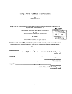 Using a  Ferro-Fluid  Pad to Climb Walls E3 LIBRARIES ARCHNES