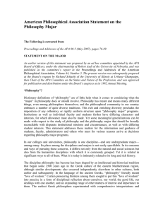 American Philosophical Association Statement on the Philosophy Major