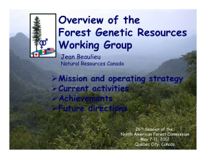 Overview of the Forest Genetic Resources Working Group 