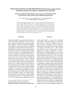 Lupinus elegans ZONIFICACIÓN ALTITUDINAL Y MIGRACIÓN ASISTIDA R A