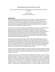 National Report on Forest Genetic Activities in Canada  Commission