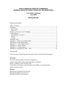 NORTH AMERICAN FORESTRY COMMISSION WORKING GROUP ON FOREST INVENTORY AND MONITORING