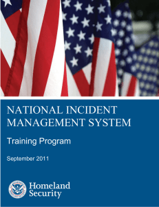 NATIONAL INCIDENT MANAGEMENT SYSTEM Training Program