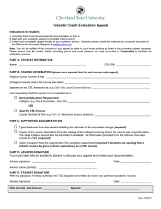 Transfer Credit Evaluation Appeal