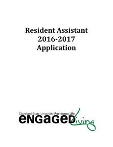 Resident Assistant 2016-2017 Application