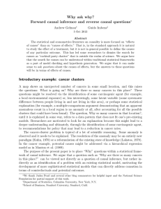 Why ask why? Forward causal inference and reverse causal questions Andrew Gelman