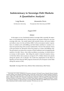 Indeterminacy in Sovereign Debt Markets: A Quantitative Analysis ∗ Luigi Bocola