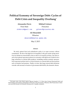 Political Economy of Sovereign Debt: Cycles of ∗ Penn State