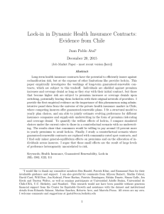 Lock-in in Dynamic Health Insurance Contracts: Evidence from Chile Juan Pablo Atal
