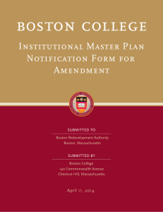 boston college Institutional Master Plan Notification Form for Amendment