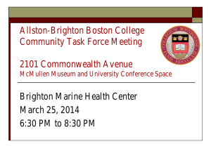 Brighton Marine Health Center March 25, 2014 6:30 PM to 8:30 PM