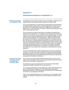 Appendix H Multinational Response to September 11