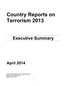 Country Reports on Terrorism 2013 Executive Summary