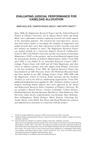 EVALUATING JUDICIAL PERFORMANCE FOR CASELOAD ALLOCATION