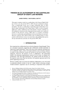 TRENDS IN CO-AUTHORSHIP IN THE AUSTRALIAN GROUP OF EIGHT LAW REVIEWS