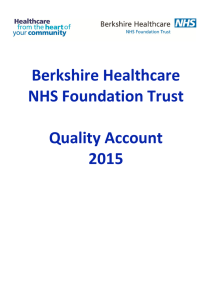 Berkshire Healthcare NHS Foundation Trust  Quality Account