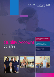 Quality Account 2013/14 CLINICAL EFFECTIVENESS OF CARE