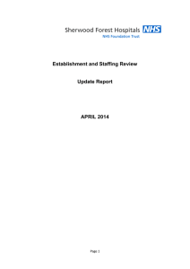 Ward Staffing Report Establishment and Staffing Review Update Report