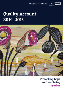 Quality Account 2014-2015 Promoting hope and wellbeing